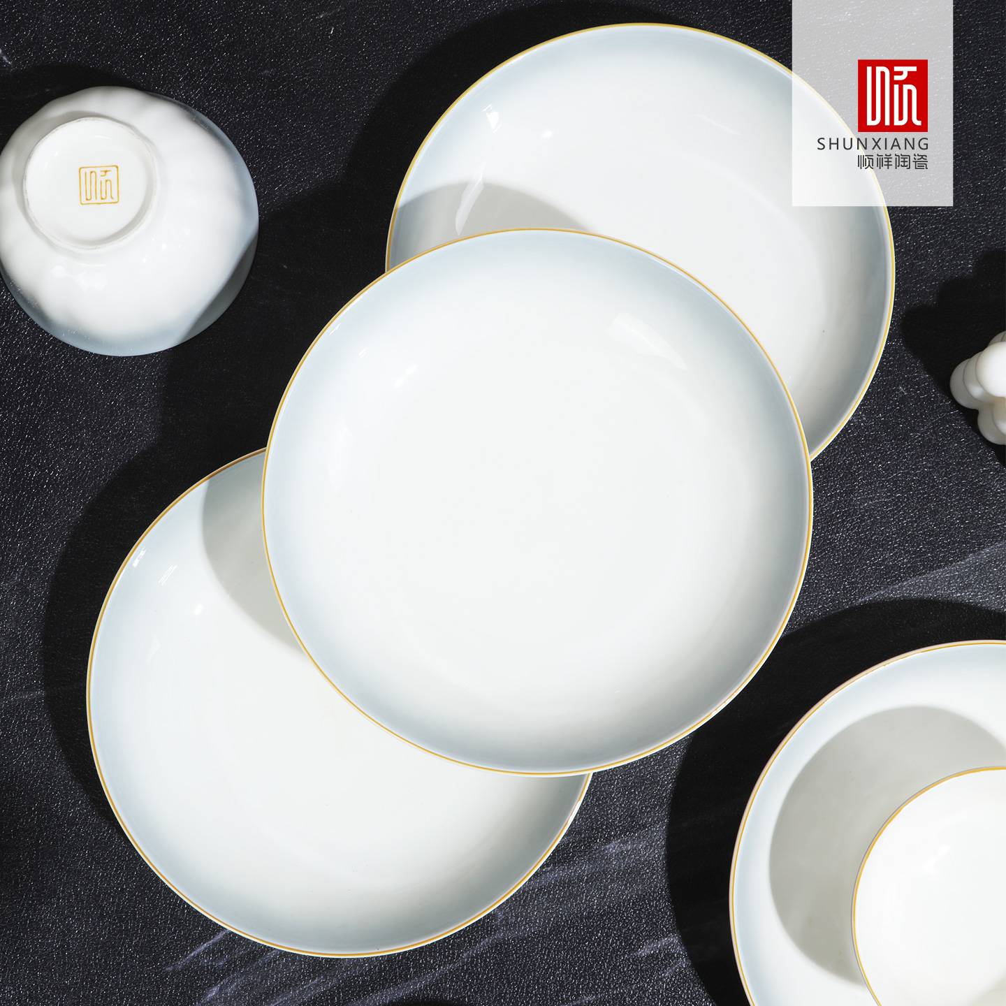 亚金渐变灰10件套-套装餐具